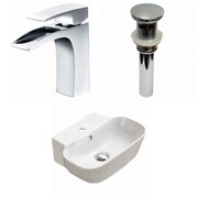 AMERICAN IMAGINATIONS 16.34-in. W Above Counter White Vessel Set For 1 Hole Center Faucet AI-33540